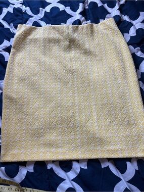 Joseph Ribkoff Yellow Tweed Pencil Skirt
